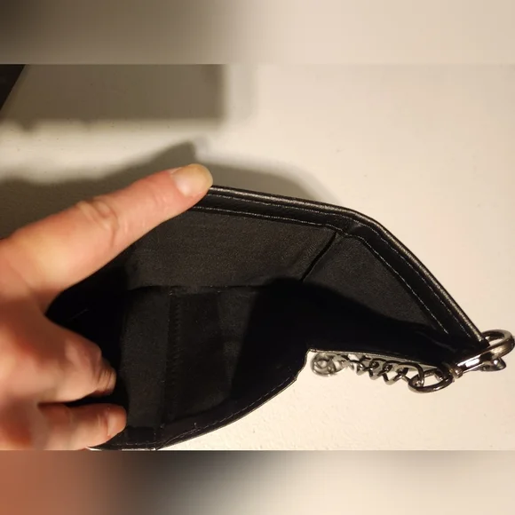 Spencer's Black Embossed Skull Wallet with Chain - Picture 8 of 12